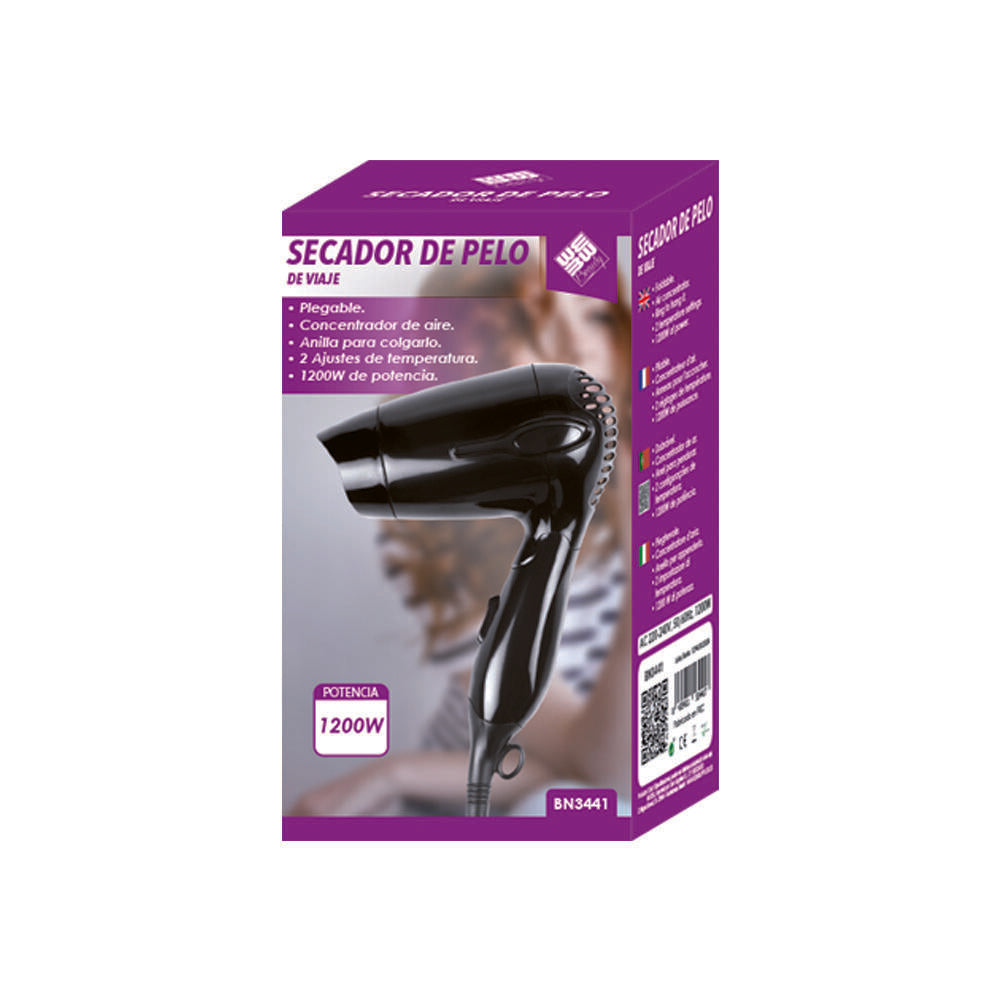 Secador Compacto de Viaje Alta Potencia