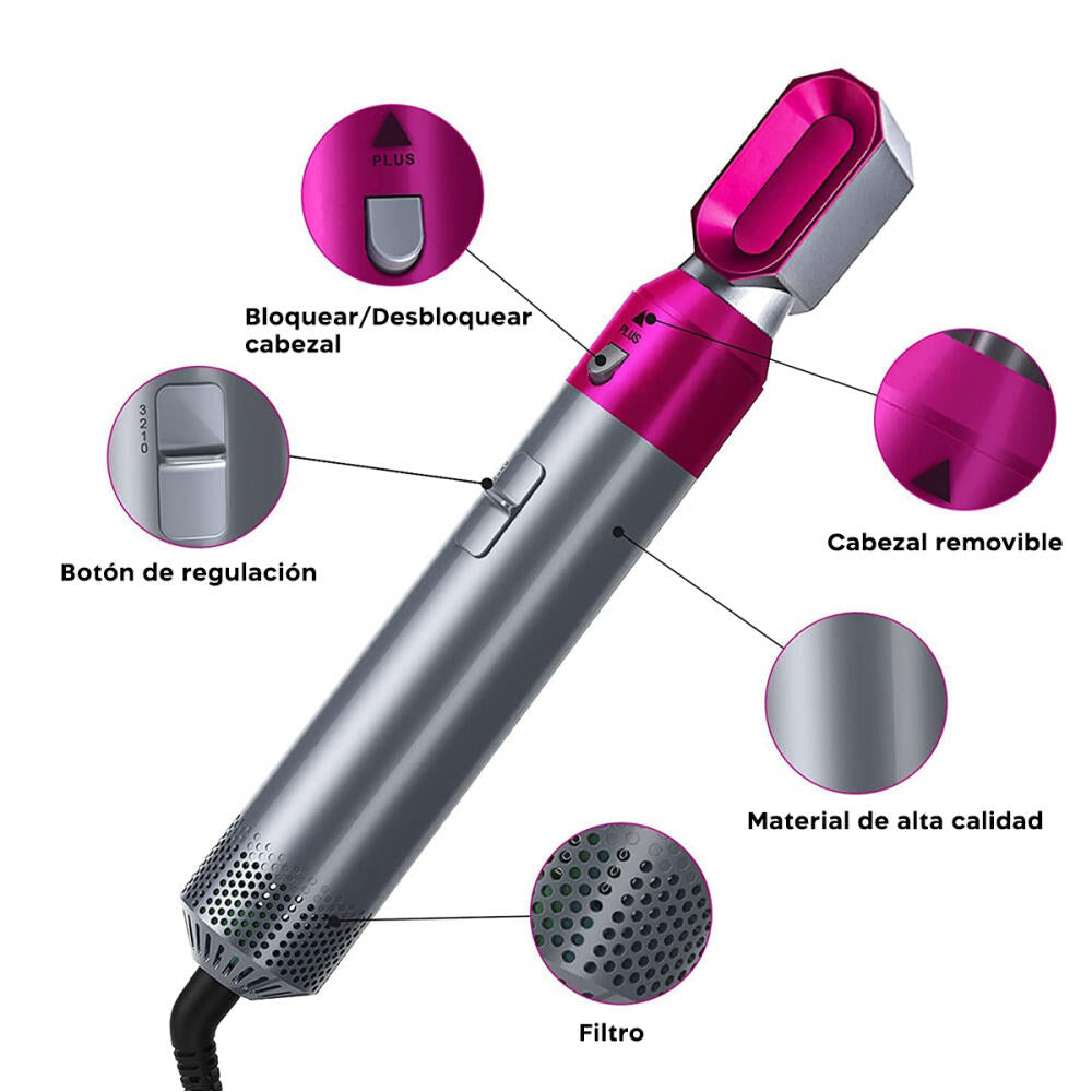 Secador Cepillo Volumizador 5 en 1 Profesional