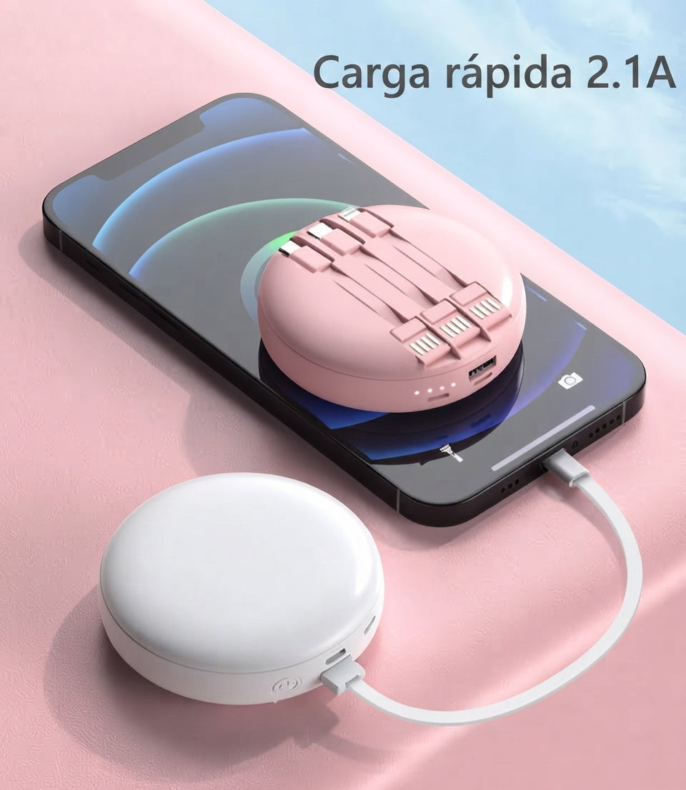 Espejo Compacto 2 en 1 - Iluminación y Batería Externa