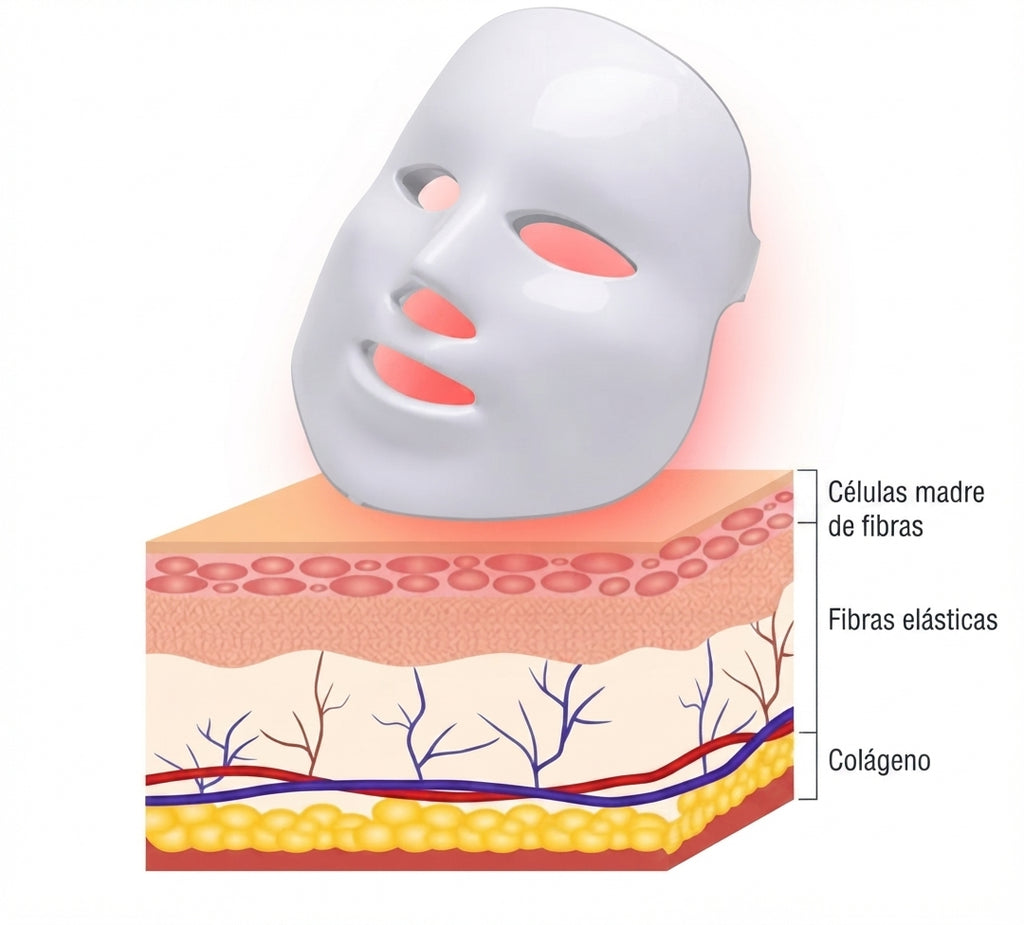 Mascarilla LED de Fototerapia Facial - 7 Colores de Luz
