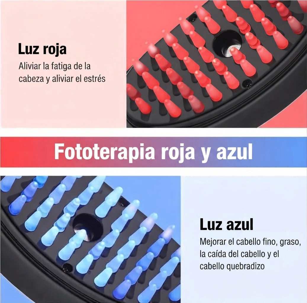 Cepillo de Terapia Capilar con Vapor y Luz Roja