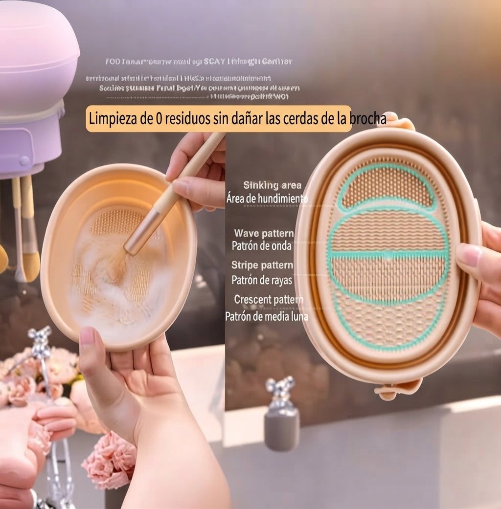 Limpiador y Secador de Brochas 2 en 1