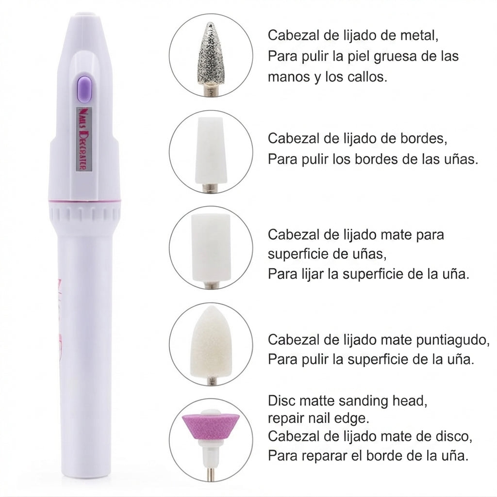 Lima Eléctrica de Uñas Profesional 5 en 1