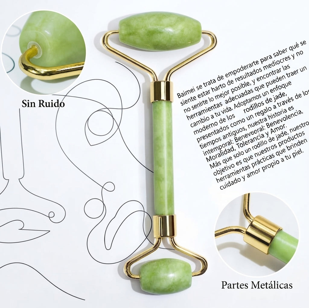 Rodillo Facial de Jade Natural Antiedad