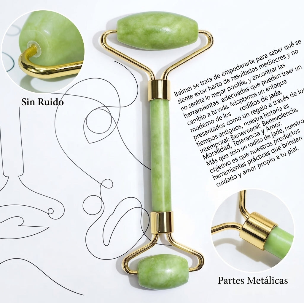 Rodillo Facial de Jade Natural Antiedad